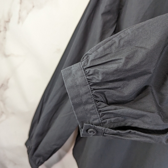 Everlane Shirt Womens Black Button Up Organic Cotton Prep Balloon Sleeve